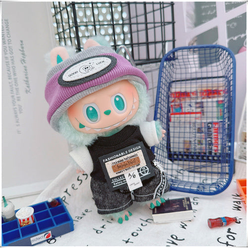 Purple Set Hat Doll Clothes 6.7 Inches Cute Doll Clothes for Popular Dolls Accessories, Fashion Dress Up Clothes for Cartoon Doll(NO Doll)